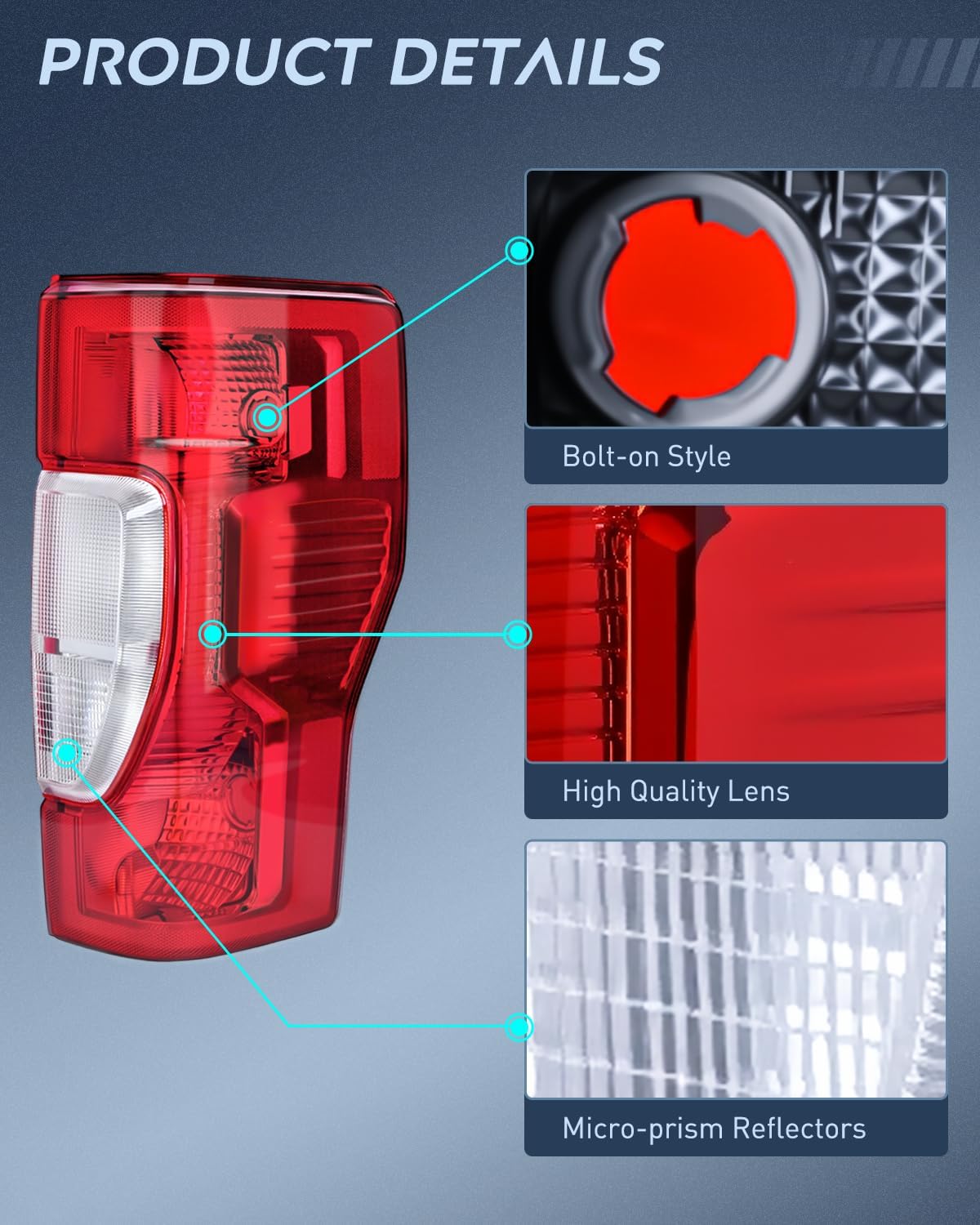 Taillight Assembly Compatible with 2020 2021 2022 Ford F250 F350 Super Duty Non Blind Spot Halogen Type Rear Tail Light Driver and Passenger Side