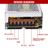 AC 110V/220V to DC 12V Voltage Converter 10A 120W Power Supply | Switching Power Supply Adapter Transformer Low Voltage Output LED Driver for LED Strip Light Radio CCTV Camera video System