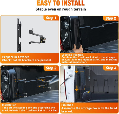 Truck Bed Tool Box Left Drivers Side Truck Tool Box Fit for Chevrolet Silverado 1500 GMC Sierra 1500 2019 2020 ABS Swing Case Truck Bed Storage Box w Lockable Lid Waterproof Wheel Well Toolbox