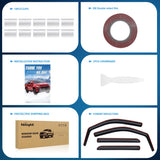 in Channel Window Visors for Ford F150 2009-2014 Crew Cab, Smoke Rain Guards, Clip-On Installation, Wind Deflectors for Sun Rain Ventilation-4PCS
