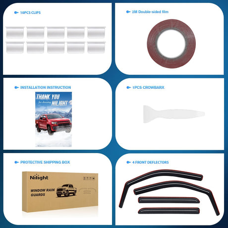 in Channel Window Visors for Ford F150 2009-2014 Crew Cab, Smoke Rain Guards, Clip-On Installation, Wind Deflectors for Sun Rain Ventilation-4PCS