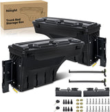 Truck Bed Tool Box Driver Side & Passenger Side Truck Toolbox Fit for Chevrolet Silverado GMC Sierra 1500 2500 3500 2007-2018 Swing Case Truck Bed Storage Box w Lockable Lid Wheel Well Toolbox