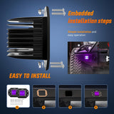 Flush Mount LED Light Pods 2 PCS 42 W Purple Upgraded Spot Flood Combo Bumper Driving Decoration Neon Light Bar Off Road Lights 12V 24V Lighting for Truck ATV UTV SUV Pickup Van Boat Tractor