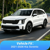 Tape-On Rain Guards for Kia Sorento 2021-2026, Dark Smoke Tinted Out-Channel Window Visors, Vent Deflectors for Fresh Air, Rain & Wind Protection, 4PCS