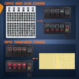4 Gang Rocker Switch Box 12V SPST ON Off Toggle Switches PD Type C and QC 3.0 USB Charger Voltmeter LED Light Waterproof Aluminum Mount Bracket Panel DIY Stickers for Boat Car RV Truck
