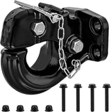 Pintle Hook Hitch with Mounting Kit 30,000 lbs, Fits 2-1/2 to 3-Inch Lunette Ring, Mount Required, 15Ton Hitch Receiver fit for Pintle Hook Mount