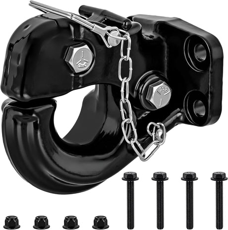 Pintle Hook Hitch with Mounting Kit 30,000 lbs, Fits 2-1/2 to 3-Inch Lunette Ring, Mount Required, 15Ton Hitch Receiver fit for Pintle Hook Mount