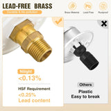 RV City Water Inlet with Check Valve 1/2 Inch NPT Male to 3/4 Inch GHT Female Brass City Water Fill Inlet Flange Connection Fittings for RV Camper Trailer Marine Hose Water Connector Replacement White