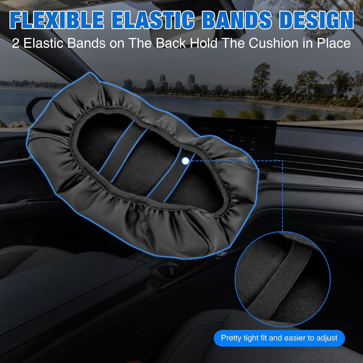 Center Console Cover for Nissan Altima 2013-2018 Armrest Cushion | for Altima 2013 14 15 16 17 2018 Accessories Nappa Leather Armrest Cover for Car Waterproof Anti-Scratch Arm Rest Pad, Black