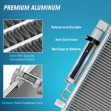 AC Condenser Fit for Nissan Altima L4 2.5L V6 3.5L 2007-2011 Altima ALL Engine 2012-2018 Maxima 2009-2023 Air Conditioning A/C Condenser w Receiver Drier Replace#3639, NI3030161, NI3030171