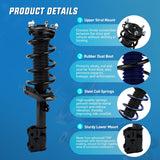 Front Struts Shocks Complete Assembly Kit Fit for Honda CR-V 2.4L L4 2007 2008 2009 2010-2014 (Exc.Touring), Front Shock Absorber Strut Coil Spring Assembly Pair Replace OE#272492 272491, 2PCS
