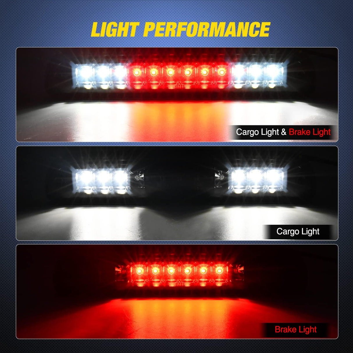 Tail light + 3rd Third Brake Light Assembly Compatible with 1999 2000 2001 2002 2003 2004 2005 2006 2007 F250 F350 F450 F550 Super Duty Smoke Taillight with High Mount Brake Rear Cargo Lamp