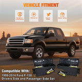 Truck Bed Tool Box Driver Side & Passenger Side Truck Tool Box Fit for Ford F-150 1999-2014 ABS Swing Case Truck Bed Storage Box with Lockable Lid Waterproof Wheel Well Toolbox Black