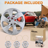 Wheel Cover Hubcaps 17 Inch Compatible for Toyota RAV4 2019 2020 2021 2022 2023 2024 2025 Hub Caps 17 inch Set of 4 Rim Covers Protector Wheel Replacement 42602-0R040 42602-42040, Silver