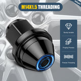 24PCS M14x1.5 Lug Nuts Compatible with 2015-2025 Ford F-150 | for 2015-2025 Ford Expedition/Lincoln Navigator One-Piece Solid Black Steel OEM Factory Wheel Nuts Replace