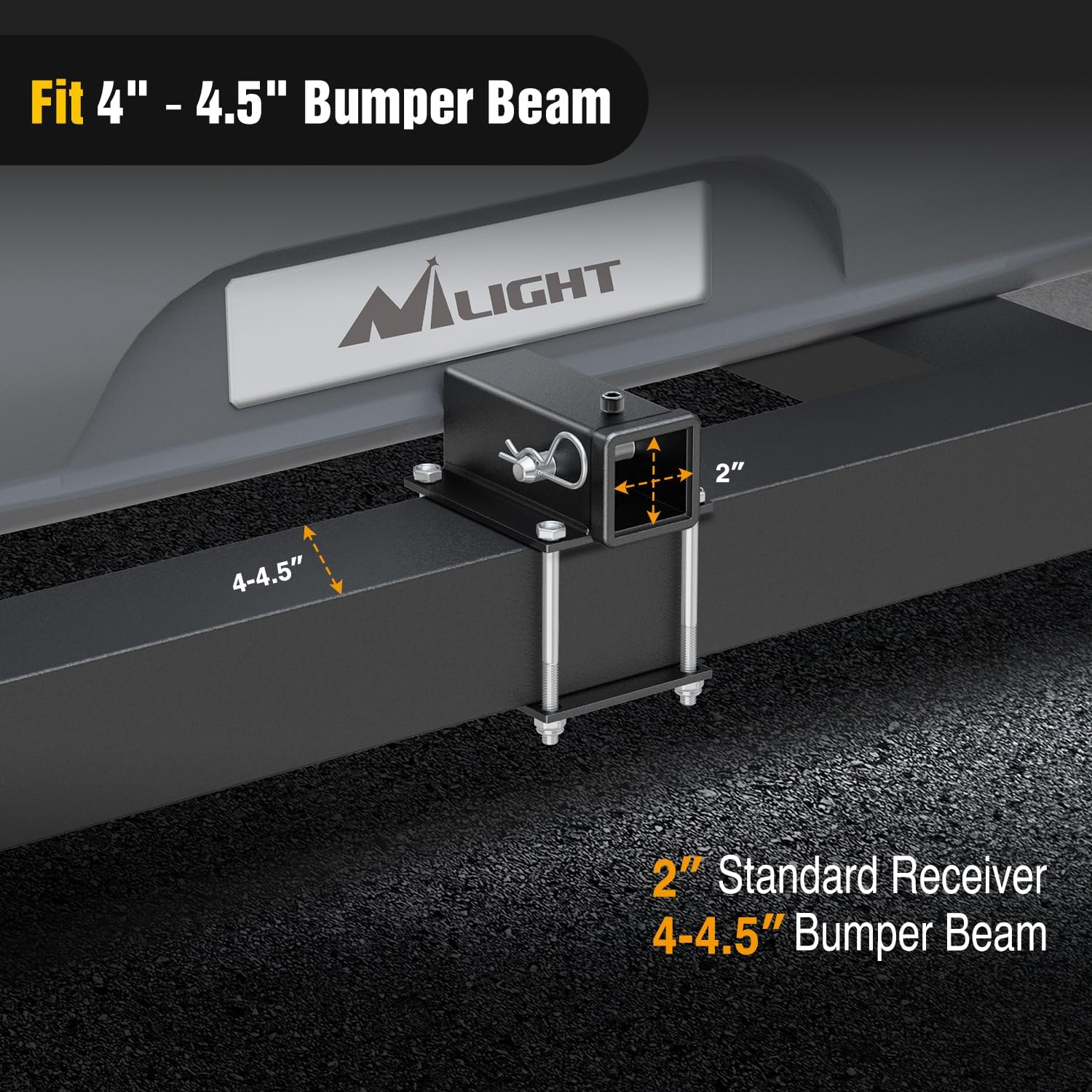 RV Bumper Hitch Receiver Fits 4-4.5 inches Bumper Beams Nilight