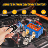 140A Remote Battery Disconnect Switch 12V 24V Car Smart Anti-Theft Kill Switches Upgrade Prevent Power Drain Wireless Remote Control Relay Fobs Voltmeter Display for Auto Cars Truck RV Boat