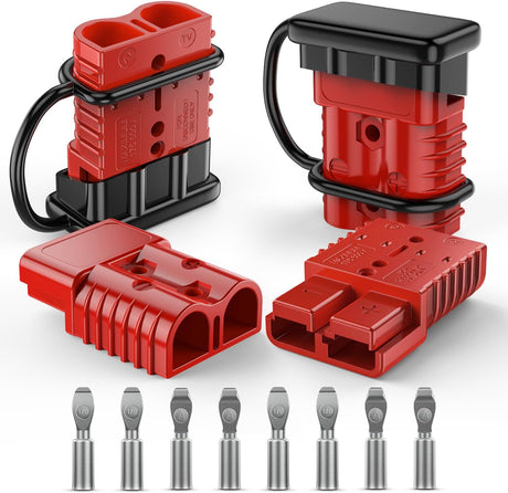 Anderson Connector 175AMP 1/0AWG Anderson Plug 12V-36V Battery Quick Connect/Disconnect Wire Harness Plugs Connectors Kit for 1/0 Gauge Cables Car ATV Trailer Towing Winch Motor, 4 Pack Red