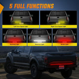 Truck Tailgate Light Strip 48 Inch Quad Row 528 LED Strip with Red Running Brake Lights White Reverse Lamp Amber Turn Signals Lights