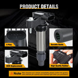 Ignition Coil Pack UF569 Fit for Buick Chevy GMC Pontiac Saab 9-4X Saturn Outlook Allure Enclave Cadillac CTS SRX XTS Impala Acadia Terrain G6 OE# C1555 D515C GN10494 Ignition Coils Set of 6