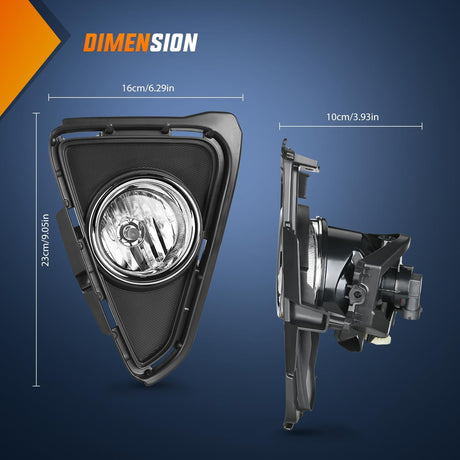 Fog Light Assembly Fog Lights Assembly Compatible with 2016 2017 2018 Toyota RAV4 Fog Lamp Bumper Light Replacement Clean Lens Passenger and Driver Side with 12V H11 552 Halogen Bulbs
