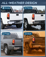 Taillight Assembly Compatible with 2003 2004 2005 2006 Chevy Silverado 1500 1500HD 2500 2500HD 3500 2007 Chevrolet Classic Incandescent Type Upgrade LED Tube Tail Lights Rear Brake Lamps