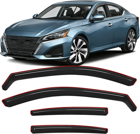 in-Channel Rain Guards for Nissan Altima 2019–2026, Smoke Tinted Rain Guards Vent Visors Window Deflector, Reduce Wind Noise for Comfortable Driving, 4PCS