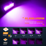 6.5 Inch LED Light Pods Purple Triple Row 2PCS 120W Flood Spot Combo Off Road Driving Decoration Neon Hunting Lighting for UTV Pick-up Van Boat Tractor