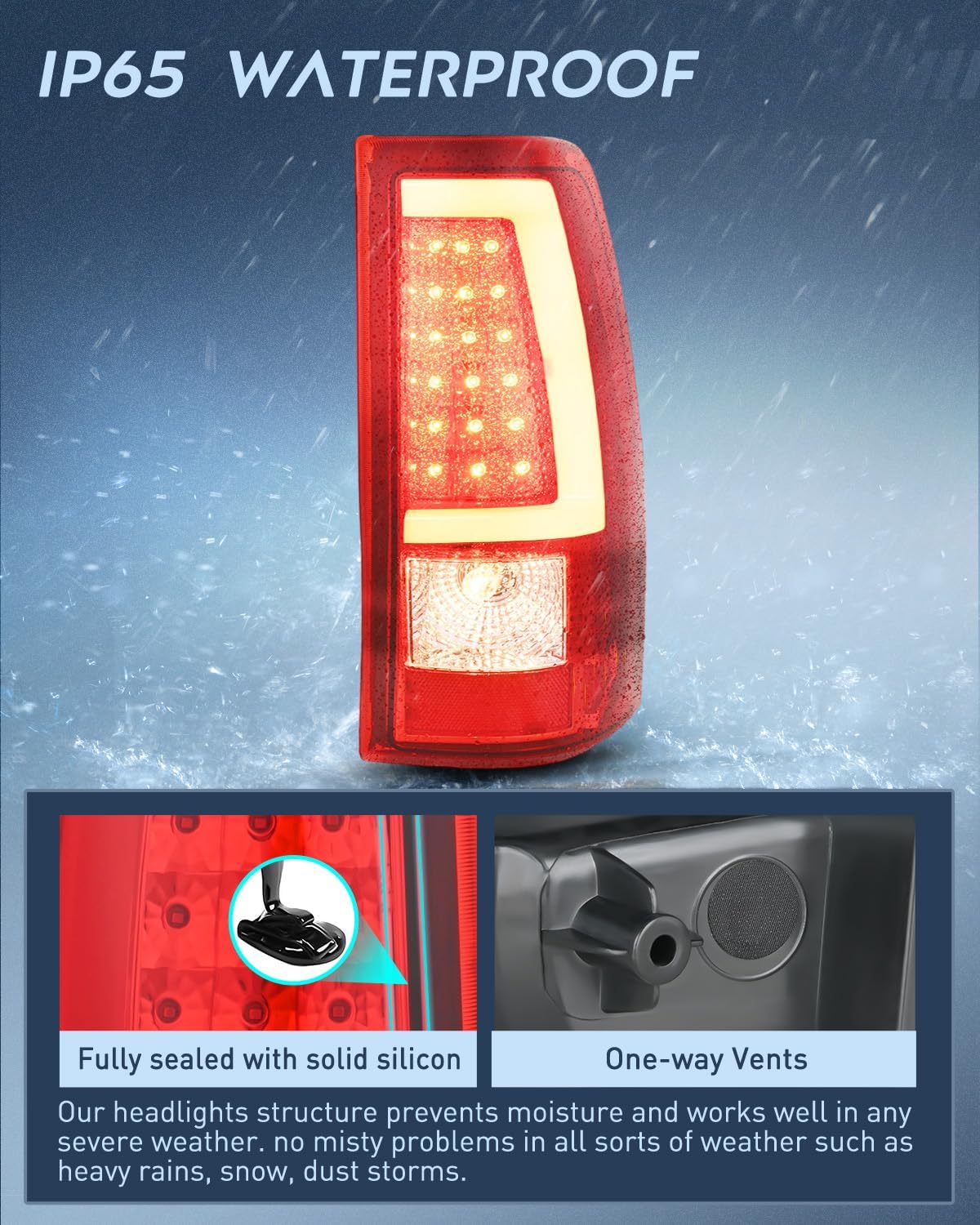 Taillight Assembly Compatible with 2003 2004 2005 2006 Chevy Silverado 1500 1500HD 2500 2500HD 3500 2007 Chevrolet Classic Incandescent Type Upgrade LED Tube Tail Lights Rear Brake Lamps