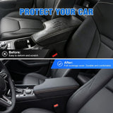 Center Console Cover for Subaru Crosstrek Impreza 2017-2023 Armrest | Premium Nappa Leather Armrest Cover for Car Waterproof Center Console Pad Protector Anti-Scratch Arm Rest Box Cover, Black