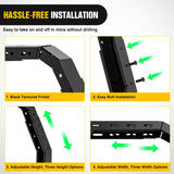 Adjustable 27-30 Inch High Truck Ladder Bed Rack Compatible with Tacoma/Tundra/Ram 1500/ Silverado/Sierra 1500/ F150/ Gladiator JT/Titan/Frontier/Colorado/Canyon/Ranger with 2 LED Lights