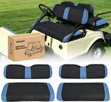 Golf Cart Seat Covers 2PCS Blue Black EZGO TXT RXV Club Car DS | Breathable Sandwich Mesh Sun Scratch Resistant Washable No Staple Fits 1994-2013 EZGO TXT RXV and 2000-2026 Club Car DS