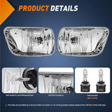 Fog Light Assembly Fog Lights Assembly Compatible with 2002 2003 2004 2005 2006 2007 2008 2009 Chevy Trailblazer 2003-2008 Isuzu Ascender Bumper Lights w/12V 27W Bulbs (NOT Fit 2007-2009 TRAILBLAZER SS Models)