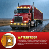 2.5 Inch Oval Side Marker Clearance Light 2 LED 8 Pack Amber 80LM High Lumen Waterproof Surface Mount 12V Direct Wire for Truck Trailer Boat RV Semi
