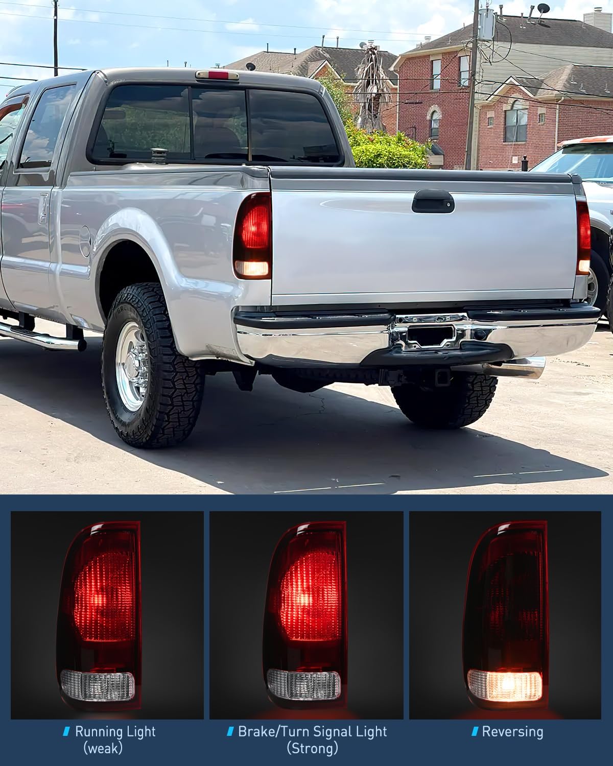 Taillight Assembly Compatible with Ford 1997 1998 1999 2000 2001 2002 2003 2004 2005 2006 2007 Ford F150 Styleside F250 F350 F450 F550 Super Duty Dark Red Rear Tail Light Lamp OE Style