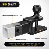 3 in 1 ATV UTV Multi Hitch Mount with 2 Inch Receiver 1-7/8 inch Ball Hitch Rated 2000 LBS Winch Strap Loop Rated 5000 LBS