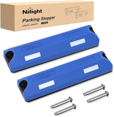 Rubber Parking Curbs 2 Pack - Heavy Duty 22 Inch Garage Wheel Stops Parking aid Block for Driveway & Parking Lot, Blue