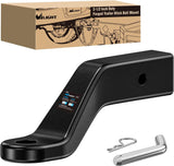 Trailer Hitch Ball Mount Fits 2-1/2 Inch Receiver Square | with 5/8 Inch Hitch Pin Clip 15000 lbs 4 Inch Drop, 2-1/2 Inch Rise, 1-1/4-Inch Hole, Gloss Black Powder Coat