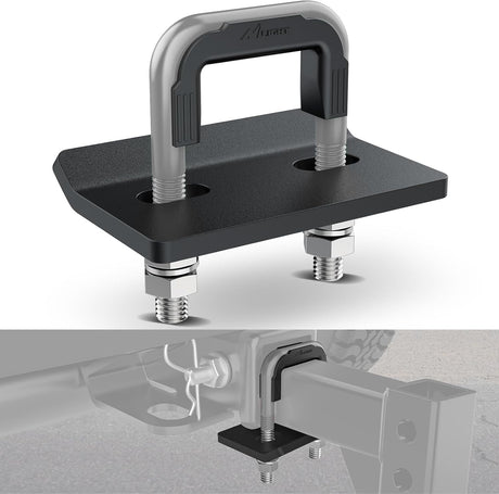 Trailer Hitch Tightener for 2 Inch Trailers Hitches Mount Anti Rattle Heavy Duty Steel with Rubber Cover Gray U Bolt Matte Black Plate Electrophoresis Anti-Rust Triple Protective