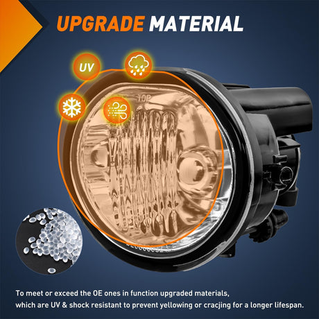 Fog Lights Assembly Compatible with 2003 2004 2005 2006 2007 2008 Toyota Matrix 2003-2008 Pontiac Vibe 2004-2010 Scion TC Clear Lens w/9006 12V 55W Bulbs