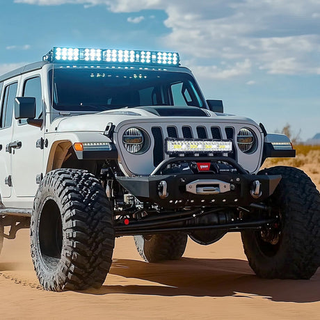 Side Shooter Light Bar 12Inch Triple Row Spot Flood Combo Work Off Road Lighting on Truck SUV ATV UTV