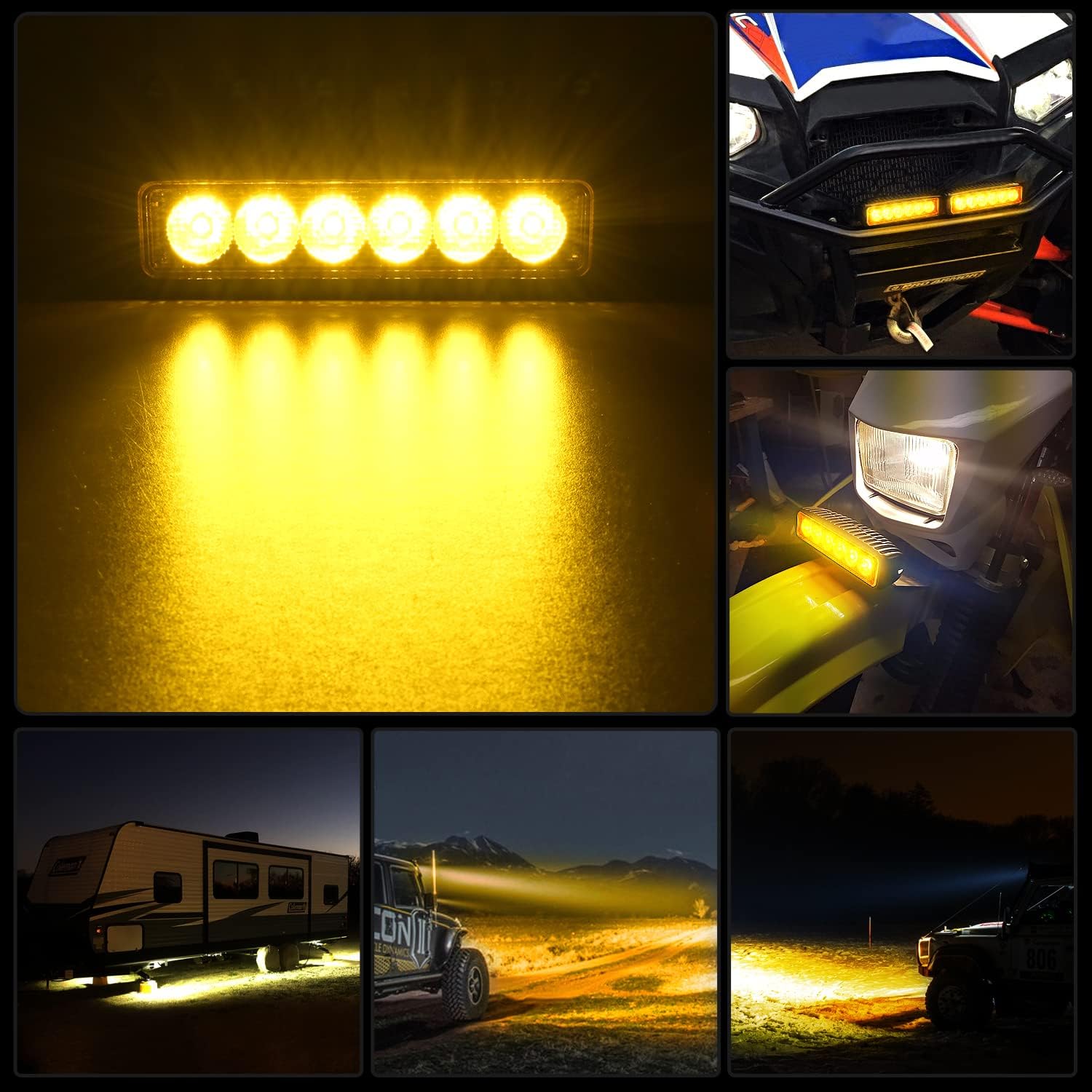 6" 18W Amber White Spot LED Work Lights (Pair) Nilight