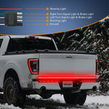 Truck Tailgate Light Strip 60 Inch Quad Row 648 LED Strip with Red Running Brake Lights White Reverse Lamp Amber Turn Signals