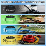 4 Pack RV Hose Storage Bag, Waterproof Utility Bag with Drawstring Mesh Top RV Storage and Organization Bags Container for Sewer, Fresh Water Hoses Electrical Cords Camper Tools Accessories
