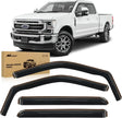 in-Channel Window Visors for Ford F250 F350 F450 F550 Super Duty Crew Cab 2017–2022, Inside Mount Rain Guards, Smoke Tinted Window Deflectors, Wind & Rain Protection, 4PCS