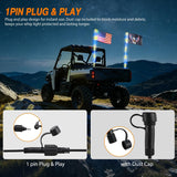 RGB LED Whip Light 2PCS 6FT Spiral Antenna Whips | APP and Remote Control with DIY Chasing Patterns Turn Signal Brake Reverse Functions and Spring Base for ATV UTV RZR and Jeep