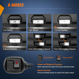 LED Light Bar 6.5Inch Triple Row Spot Flood Combo Beam Pod Cigarette Lighter Powered with Wiring Magnetic Base Fog Driving Work Roof Bumper Lights for Truck Tractor Golf Cart UTV