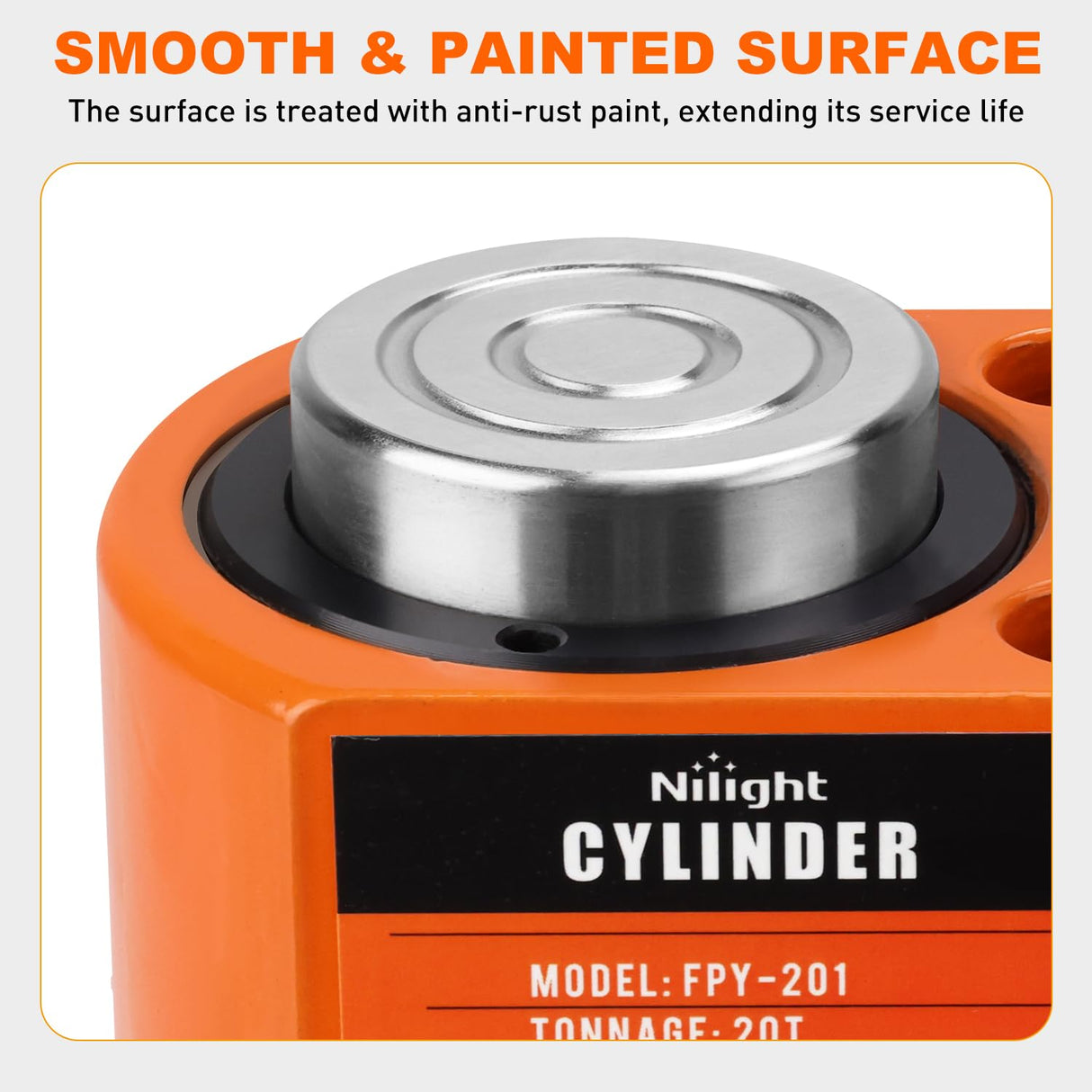 20 Ton Hydraulic Cylinder Jack Porta Power Ram, Heavy Duty Low Profile 0.47 Inch Stroke Automatically Retract Mini Jack Ram Single Acting Lifting Cylinders for Machinery Shipbuilding, Orange