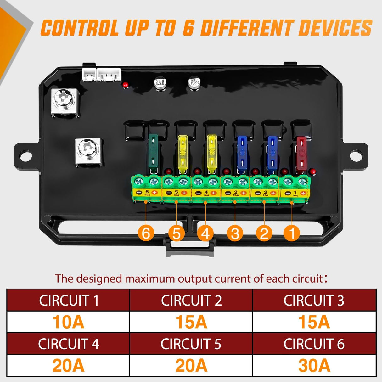 6 Gang Switch Panel Circuit Control Relay System APP RGB Backlight Fuse Wiring Harness Toggle Momentary Strobe Flash Modes Automatic Dimmable 12V 24V for Car Truck Camper SUV