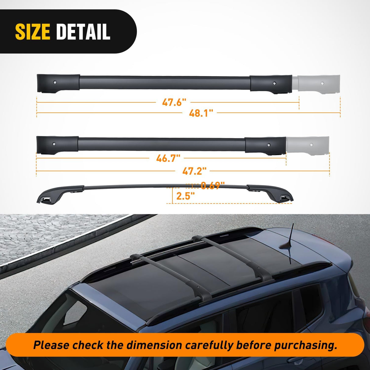 Roof Rack Cross Bars Fit for Jeep Renegade 2015 16 17 18 19 20 2021 with Factory Side Rails,Adjustable Aluminum Less Wind Noise Car Crossbars for Cargo Carrier Luggage Box Kayak Tent Snowboard